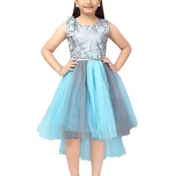 BAESD Girls Embellished Corsage Net Fit & Flare Midi Dress-picture-5