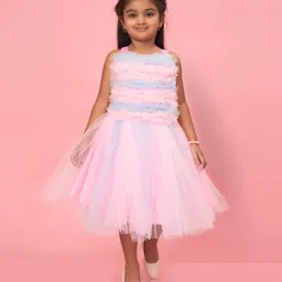 BAESD Girls Self Design Ruffled Fit & Flare Tulle Dress-image-21
