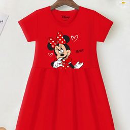 YK Disney Graphic Printed Cotton Fit & Flare Dress-image-38