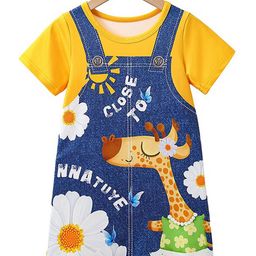StyleCast x Revolte Girls Graphic Pinafore Printed T-shirt Dress-image-94