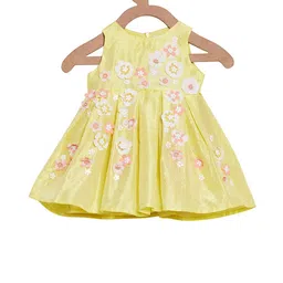 A Little Fable Girls Yellow Flower Applique Fit and Flare Dress-image-40