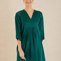 First Resort by Ramola Bachchan V-Neck A-Line Dress-image-2
