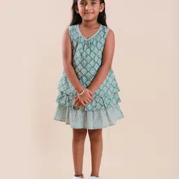 Sangria Printed Pure Cotton A-Line Dress-15