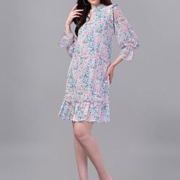 Masakali Co Multicoloured Floral Georgette A-Line Dress-picture-18