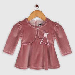 BAESD Girls Striped Embroidered Round Neck Knee Length A-Line Dress-image-67