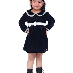 Picco Ricco Girls Peter Pan Collar Velvet A-Line Dress-17