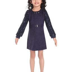 Peppermint Embellished Velvet A-Line Dress-image-27