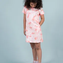 TWEENY MINI Girls Tie and Dye Pure Cotton T-shirt Dress-image-37