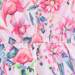 Lazy Shark Girls Floral Print Flutter Sleeve Fit & Flare Dress image 3