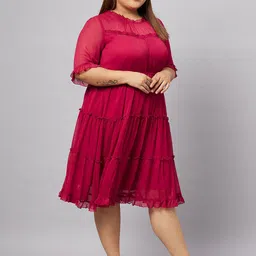 Antheaa Curve Plus Size Knee Length A-Line Dress image 3