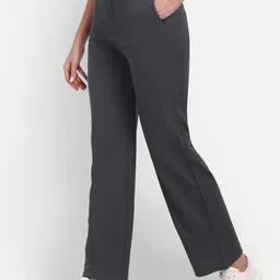 Next One Women Relaxed Straight Fit High-Rise Easy Wash Parallel Trousers-picture-10