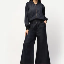 BLANC9 Women Blue Solid Pure Cotton Co-Ords-image-56