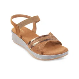 Metro Women Tan Open Toe Flats-picture-23