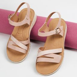 Ginger by Lifestyle Textured Open Toe Flats-image-7