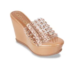 Catwalk Embellished Open Toe Platform Heels-11