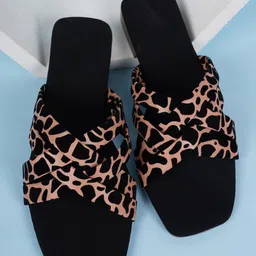 Walkfree Printed Open Toe Flats-43