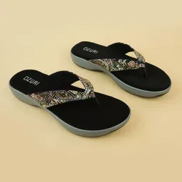 Ozuri Women Embellished Open Toe Flats-14