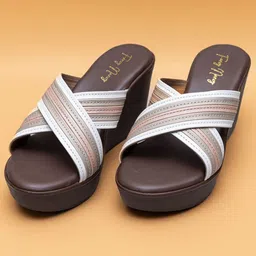 Fancy Nancy Women Striped Open Toe Flats-10
