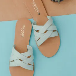 Tokyo Talkies Women Green Open Toe Flats-image-87