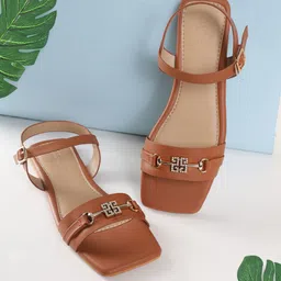 Truffle Collection Buckles Open Toe Flats-92