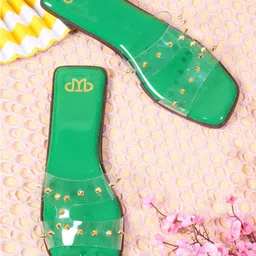 THE WHITE POLE Embellished Open Toe Flats-image-63