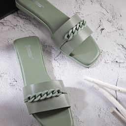 The Roadster Lifestyle Co. Women Chain Detail Open Toe Flats-10