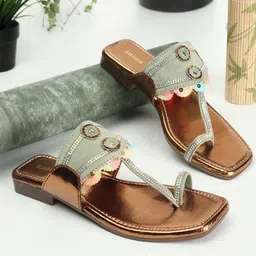 Anouk Embellished One Toe Flats-42