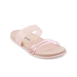 Metro Women Pink Open Toe Flats-picture-5