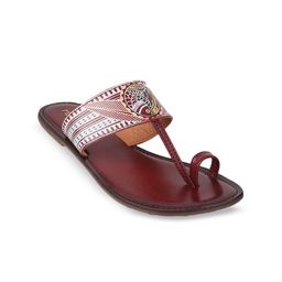 Metro Printed Leather One Toe Flats-33