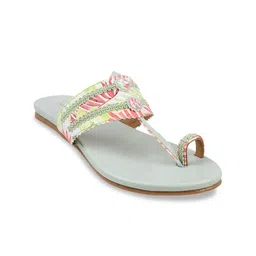 Mochi Printed One Toe Flats-65