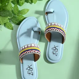 Zebba Women Embellished One Toe Flats-40