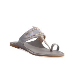 ERIDANI Textured One Toe Flats-image-90