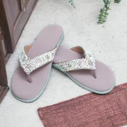 PLANET WALK Women Embellished Party T-Strap Flats-56