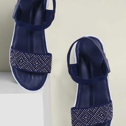 Ravis Embellished Open Toe Flats With Backstrap-9