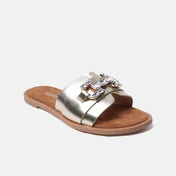 BAGATT Goldy Buckle Detailed Open Toe Flats-25