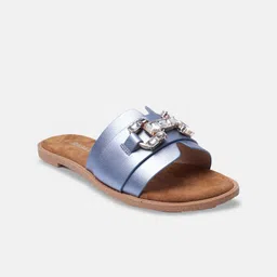 BAGATT Goldy Buckle Detailed Open Toe Flats-9