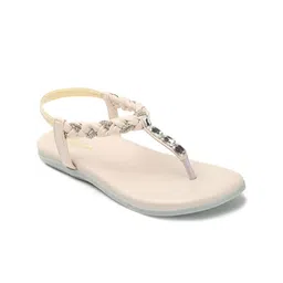 Picktoes Braided Embellished Open Toe Flats With Backstrap image 3