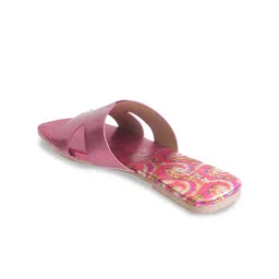 Metro Textured Open Toe Flats image 2