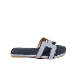 Dapper Feet-Fancy Nancy H Style Textured Open Toe Flats image 5