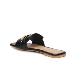 Truffle Collection Textured Embellished Open Toe Flats image 5