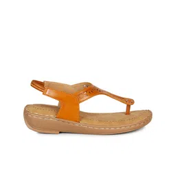Denill Textured Open Toe Flats With Backstrap image 5