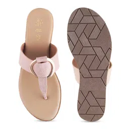 Tresmode Textured Open Toe Flats image 4