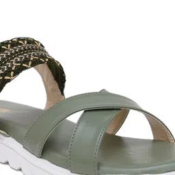 FABBHUE Open Toe Flats With Backstrap image 2