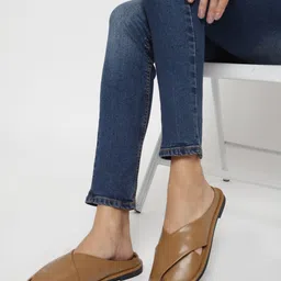 Truffle Collection Women Peep Toe Open Toe Flats-5