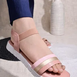 Shoetopia Girls Backstrap Open Toe Flats-image-4