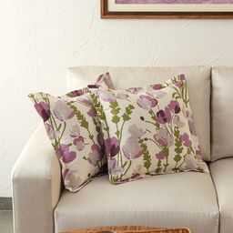 House This Purple & White Set of 2 Floral Square Cushion Covers-image-89