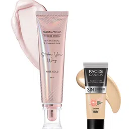 FACES CANADA Rose Glow Kit - Strobe Cream 30 ml & All Day Hydra Matte Foundation 15 ml-3