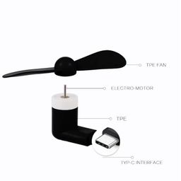 qocxrrin Combo of 2 Pcs. Mi ni Type-C F an Mi ni Fa n 2-Blade F an High Speed USB Fa n, M ini Mobile Cooler, Mini fan Support with All Android & Type-C Smatphones (Multi-colour) image 2