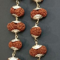 retrend design Gauri Shankar Rudraksha Mala Original Certified By Igl Lab Best Collection Naturally Joint Shiv Parvati Ardhnarishwar Pure Nepal Beads With Silver Cap Gowrishankar Rudraksha गोरी शंकर image 3