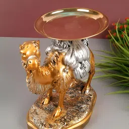 apka mart Gold-Toned & Silver-Toned Birds And Animals Figurine Camel Showpiece-image-73